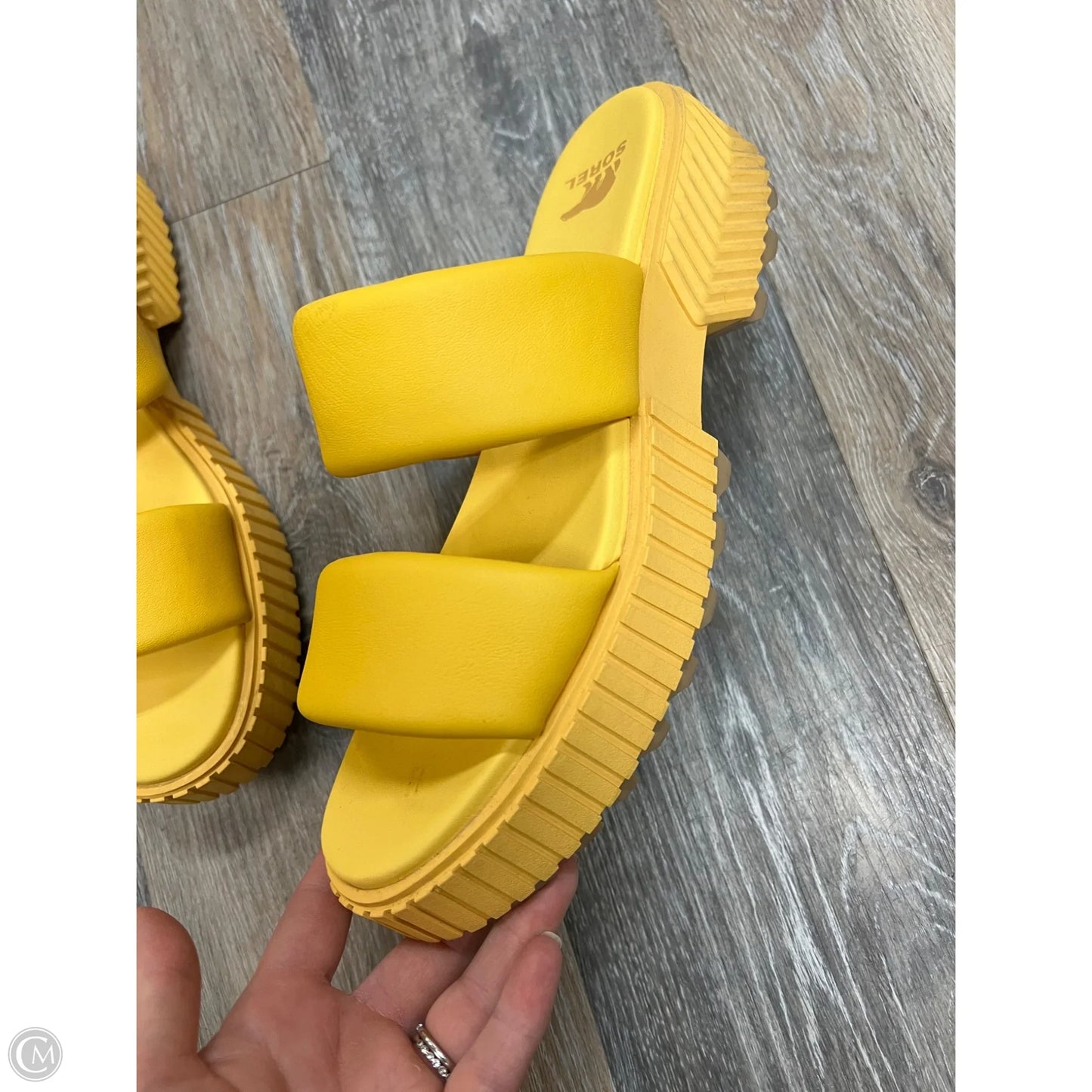 Sandals Heels Platform By Sorel In Yellow, Size: 9