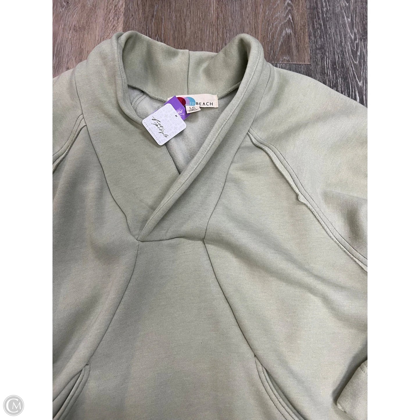 Sweatshirt Collar By Free People In Green, Size: L