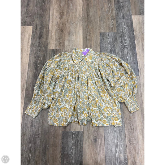 Blouse Long Sleeve By Mirth In Green, Size: S