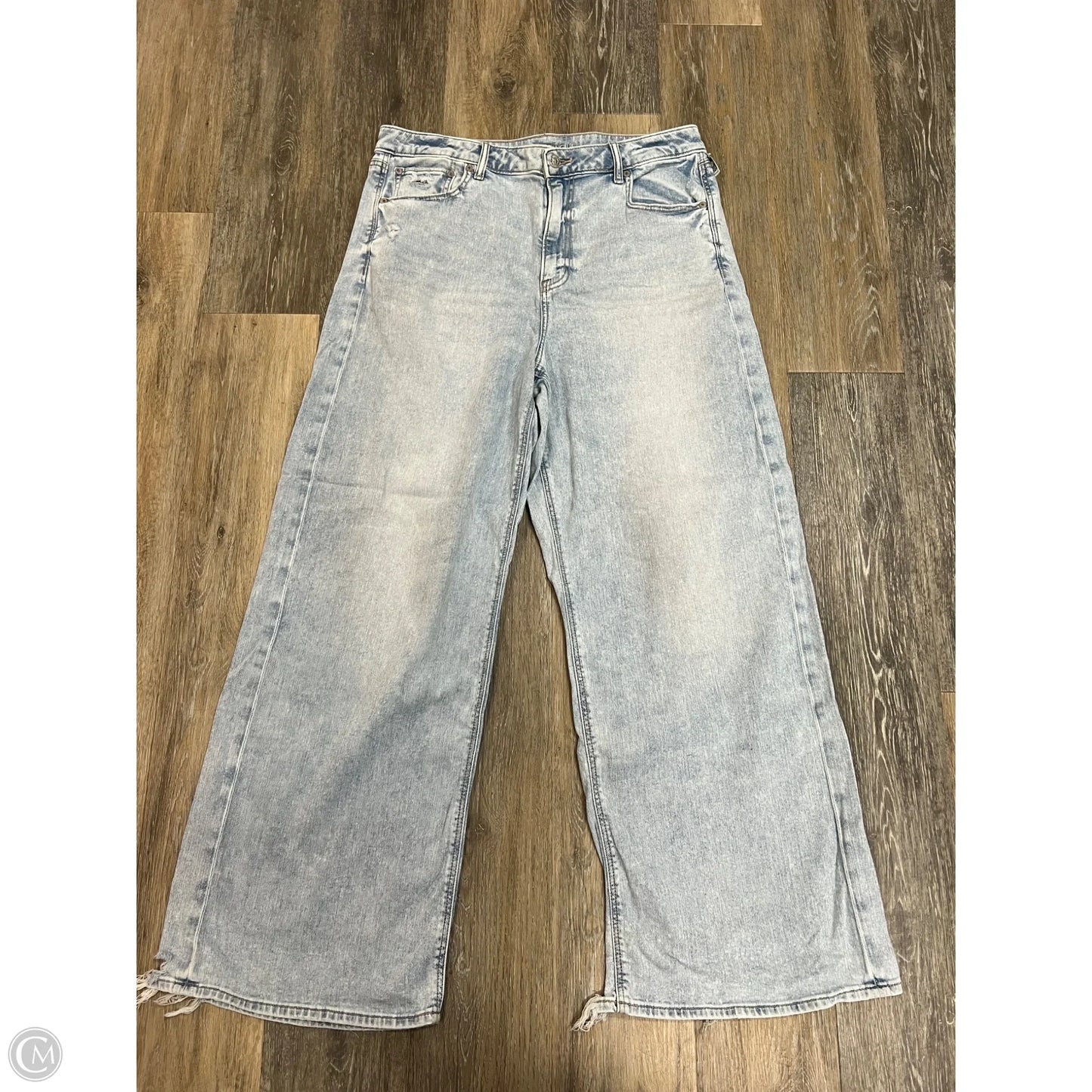 Jeans Wide Leg By American Eagle In Blue Denim, Size: 14