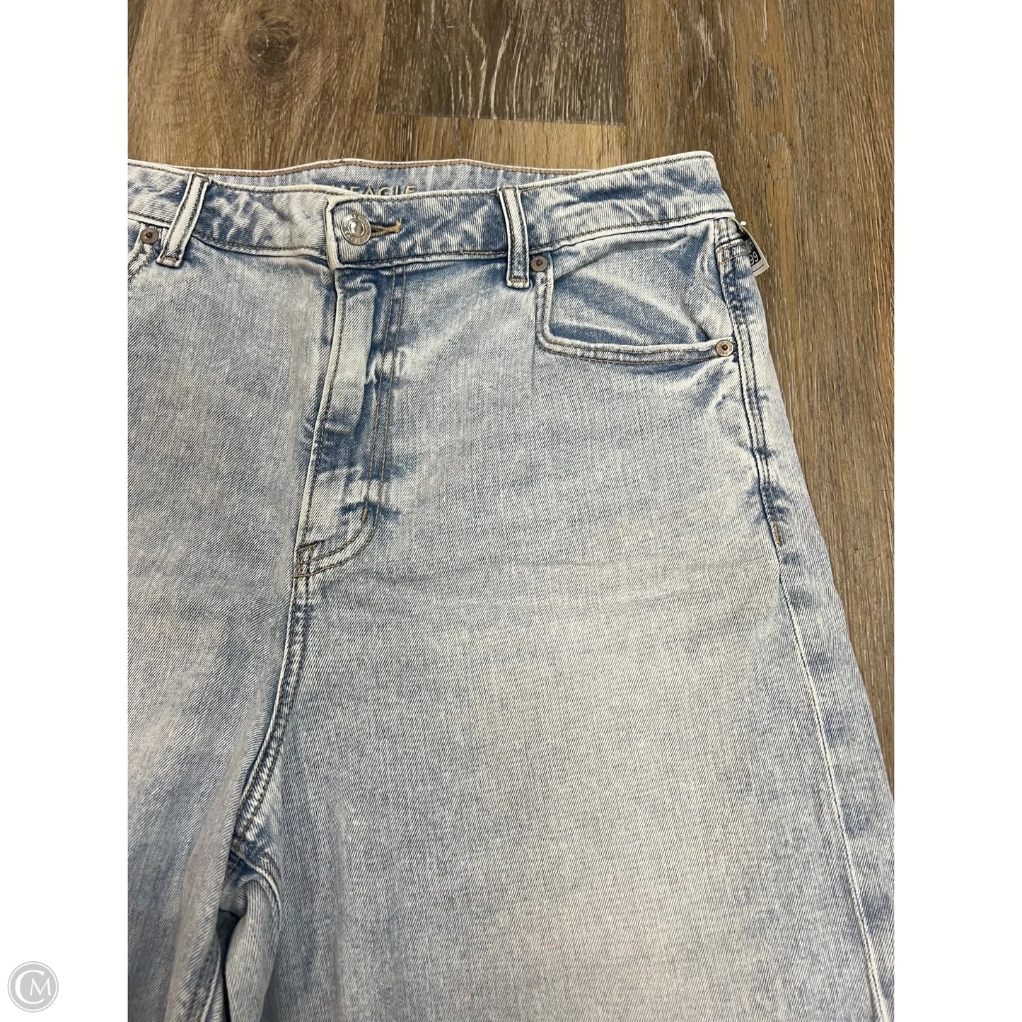 Jeans Wide Leg By American Eagle In Blue Denim, Size: 14