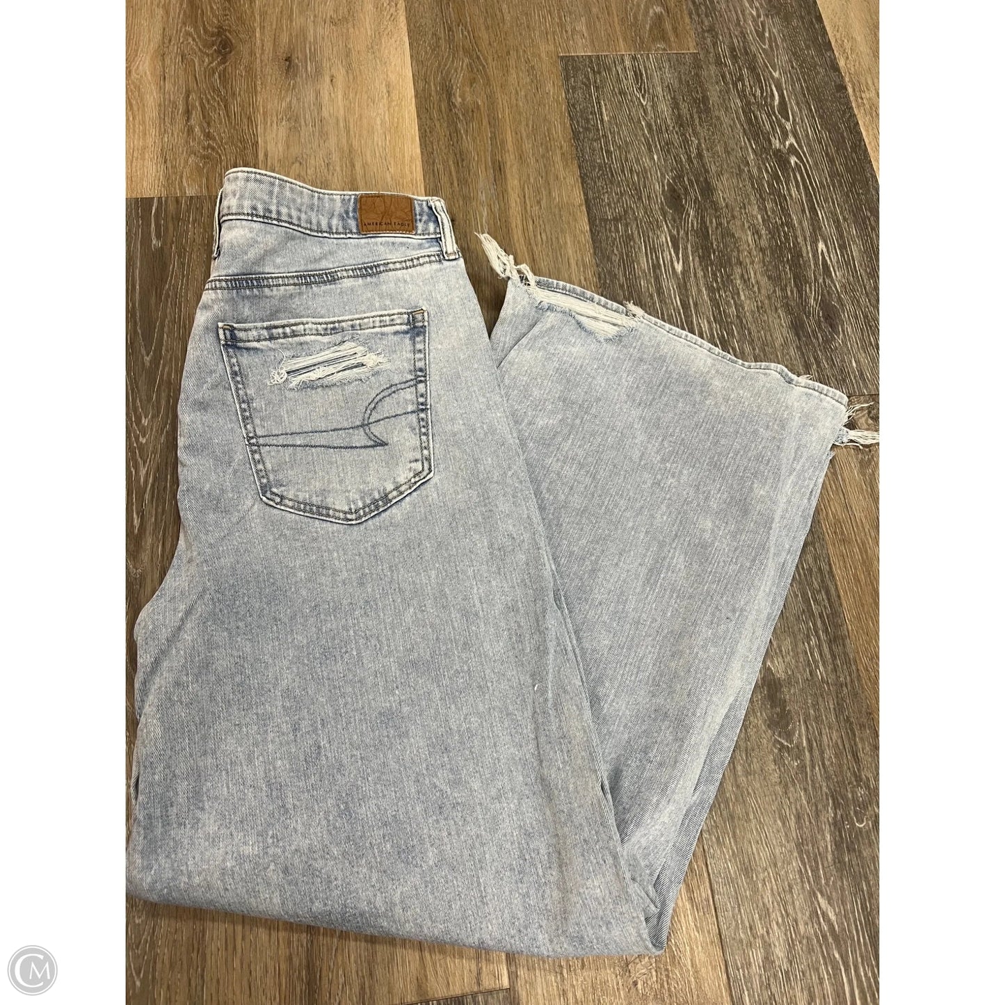 Jeans Wide Leg By American Eagle In Blue Denim, Size: 14