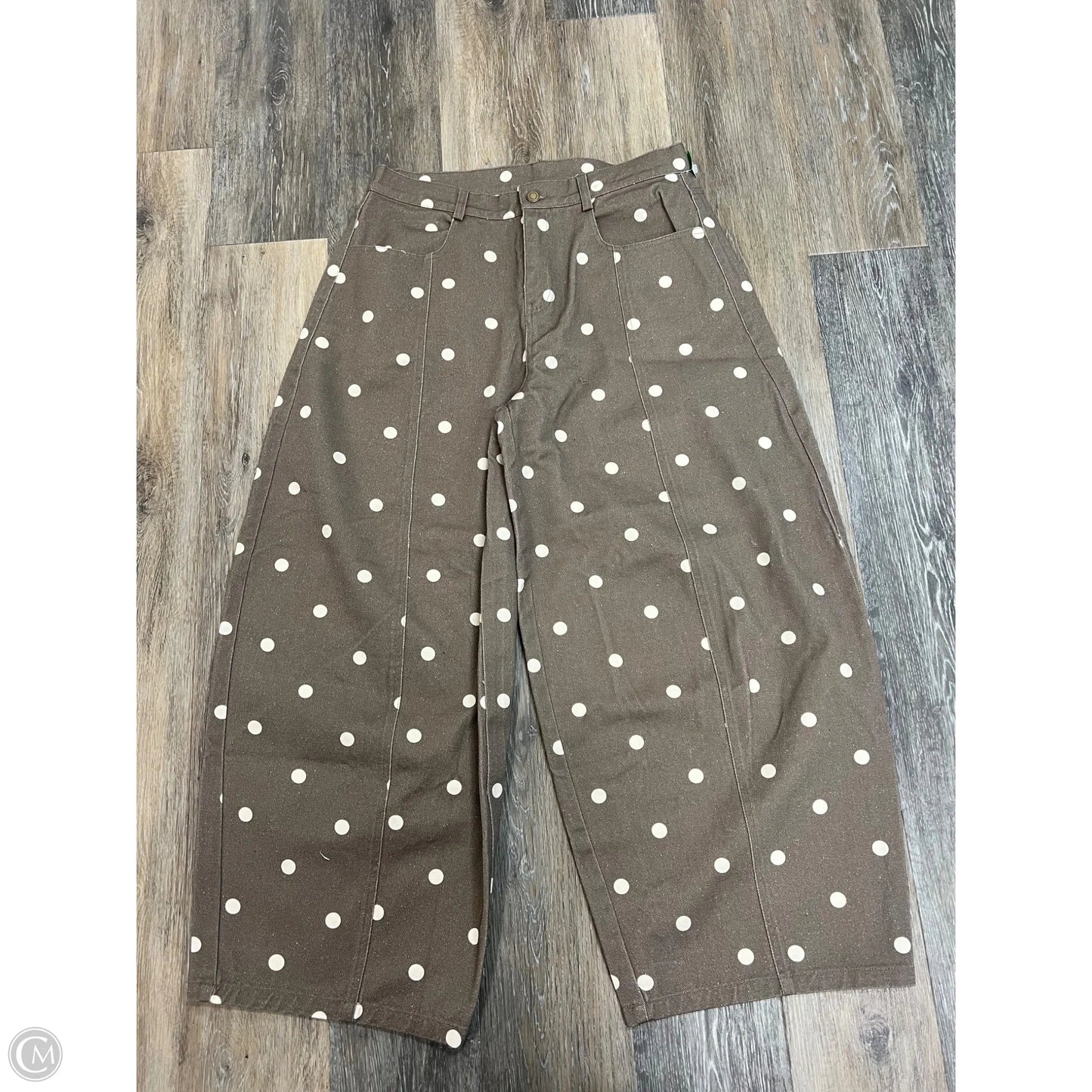 Jeans Wide Leg By Everyday Chic In Brown, Size: L