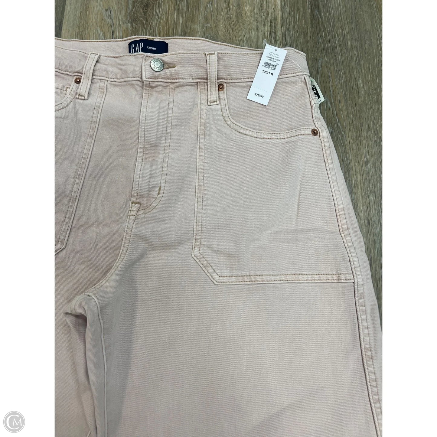 Denim Wide Leg By Gap In Pink Denim, Size: 12
