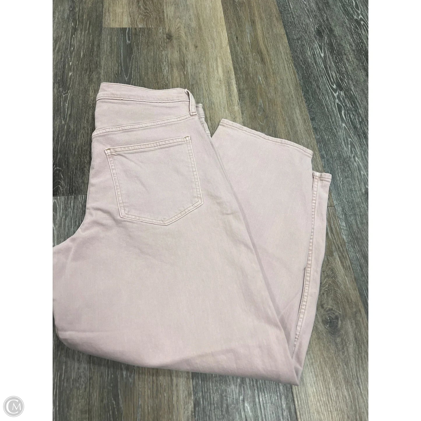 Denim Wide Leg By Gap In Pink Denim, Size: 12