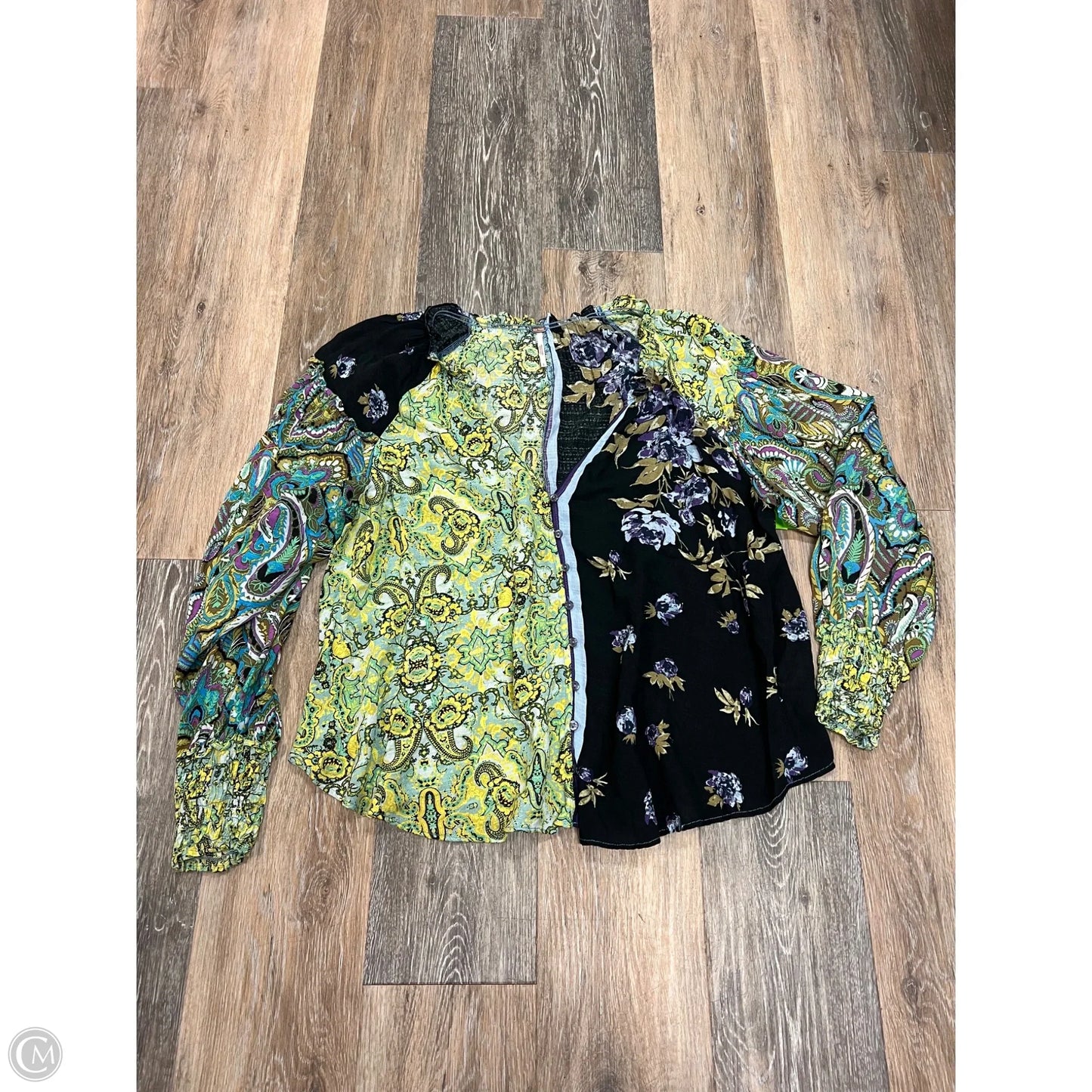 Blouse Long Sleeve By Free People In Multi-colored, Size: S