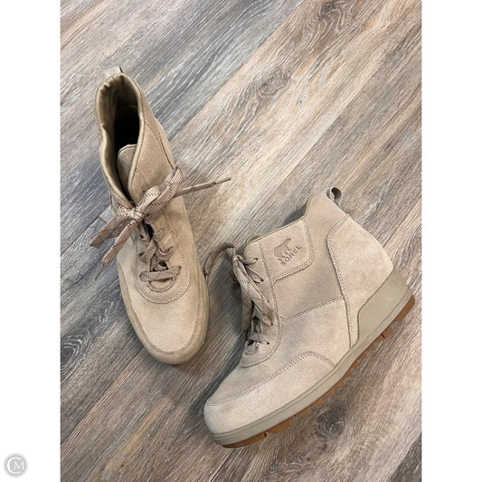 Boots Ankle Heels By Sorel In Tan, Size: 10