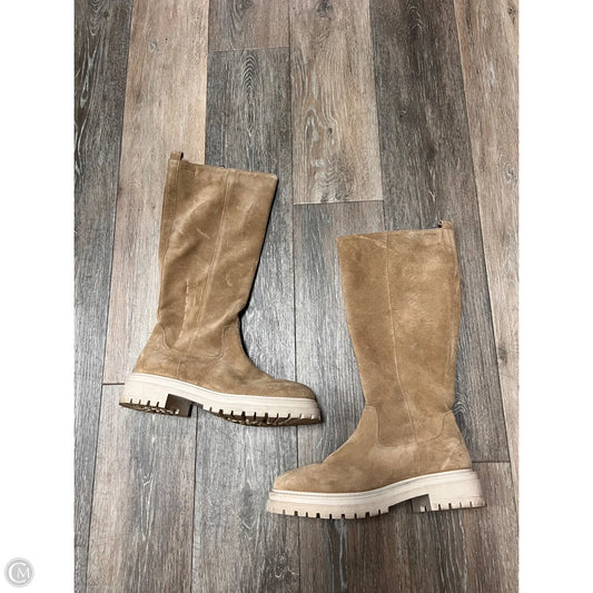 Boots Knee Heels By Geox Shoes In Tan, Size: 9