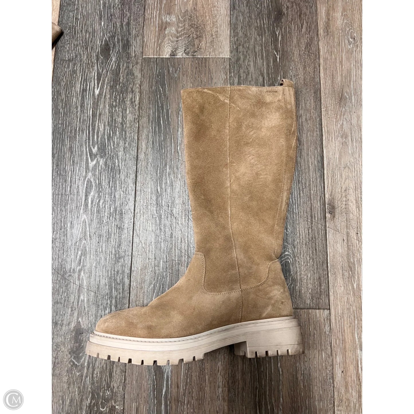 Boots Knee Heels By Geox Shoes In Tan, Size: 9
