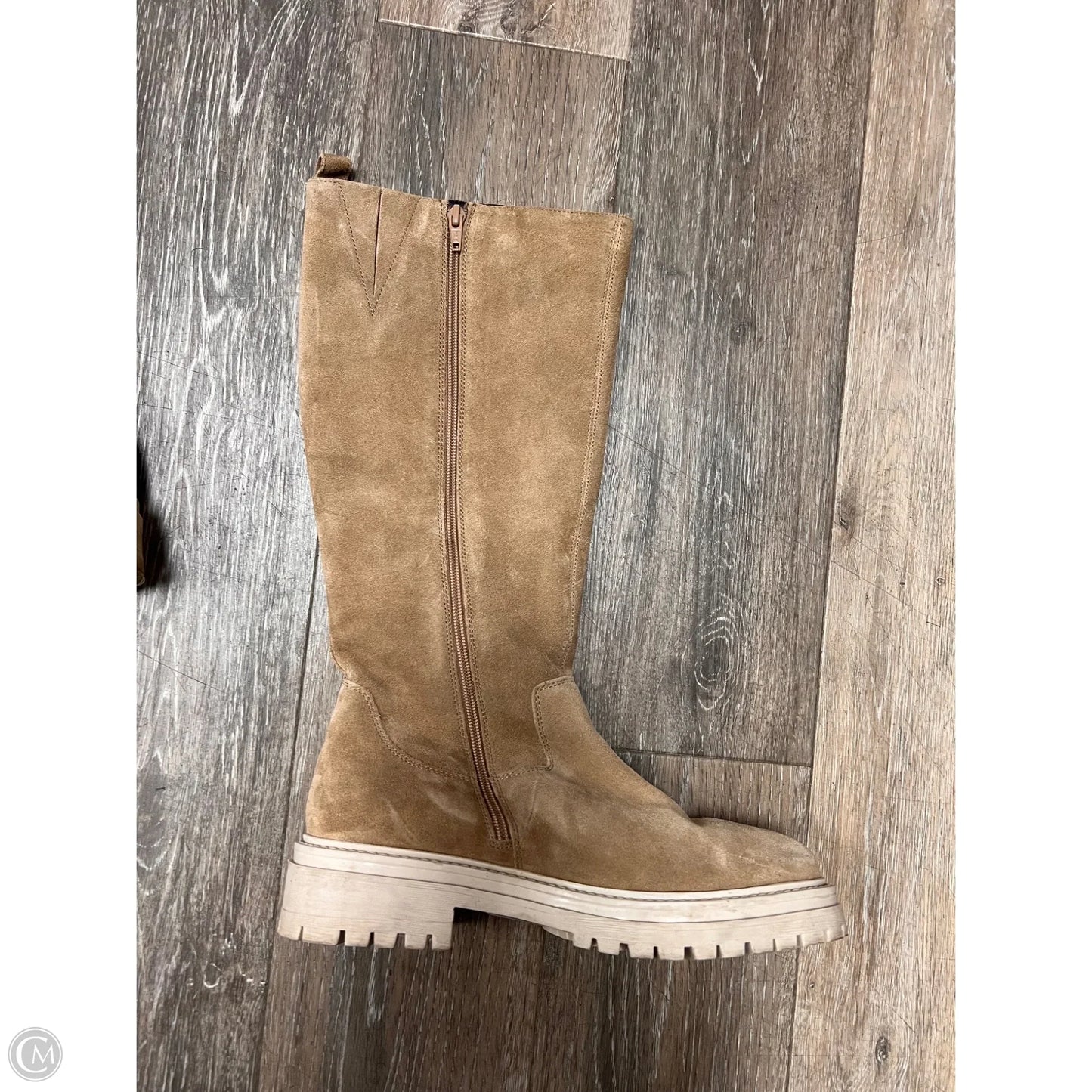 Boots Knee Heels By Geox Shoes In Tan, Size: 9