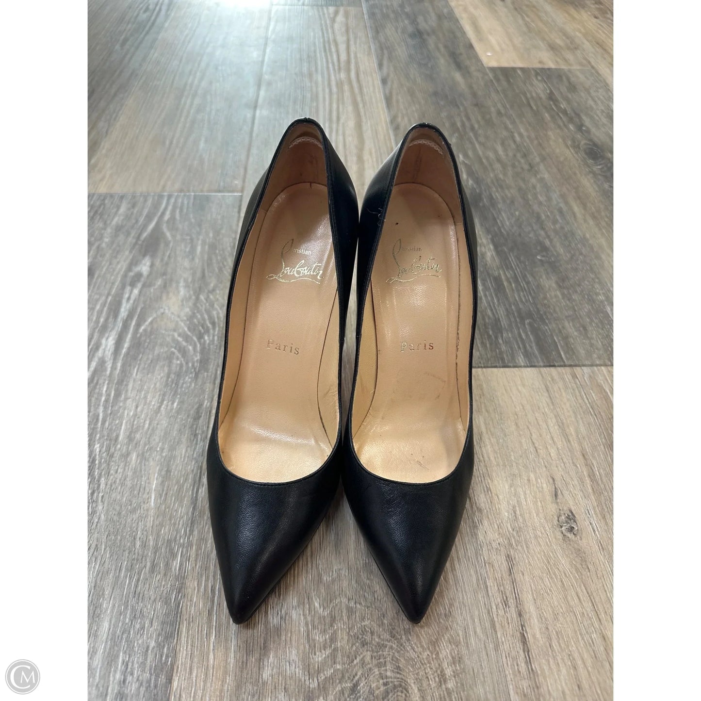 Shoes Luxury Designer By Christian Louboutin In Black, Size: 6.5