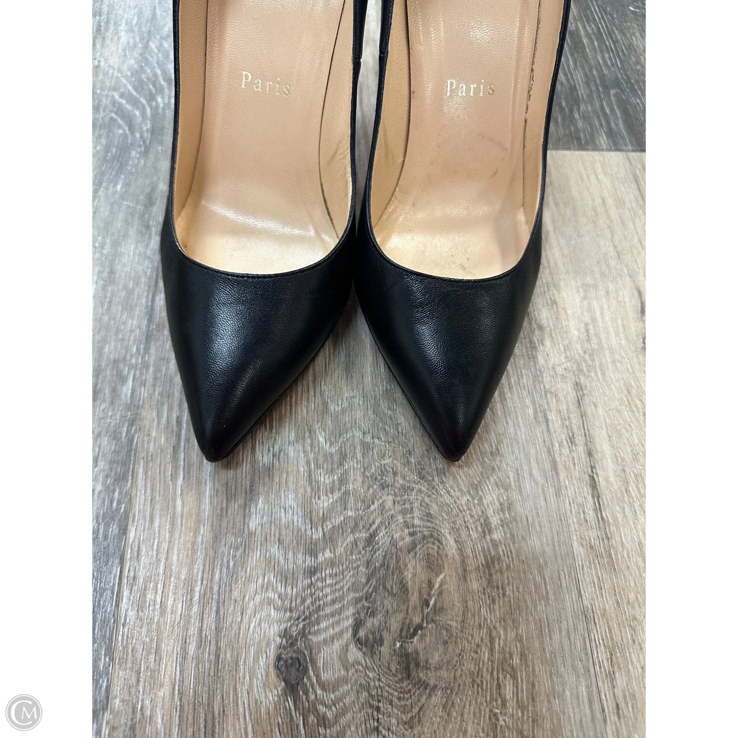 Shoes Luxury Designer By Christian Louboutin In Black, Size: 6.5