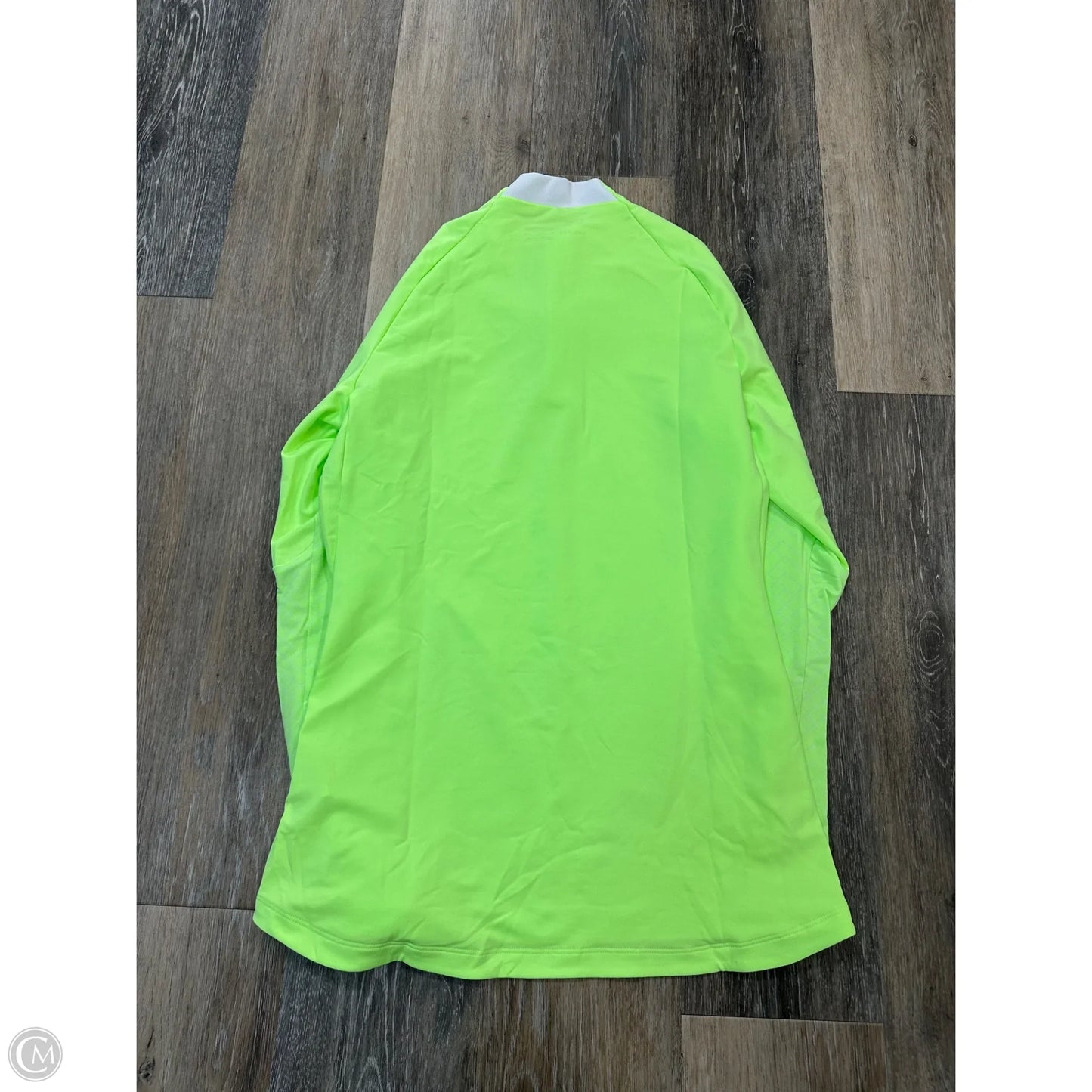 Athletic Top Long Sleeve Collar By Nike Apparel In Green, Size: S