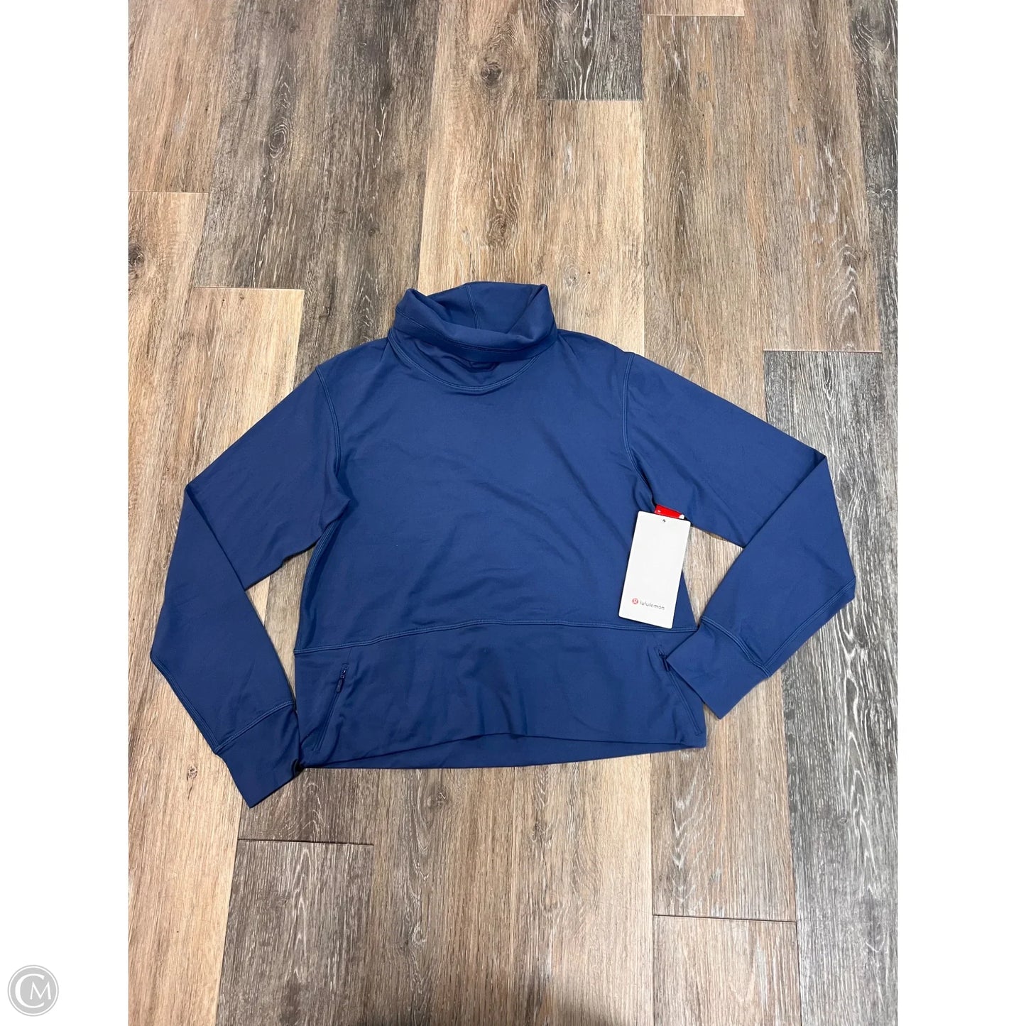 Athletic Top Long Sleeve Collar By Lululemon In Blue, Size: 4