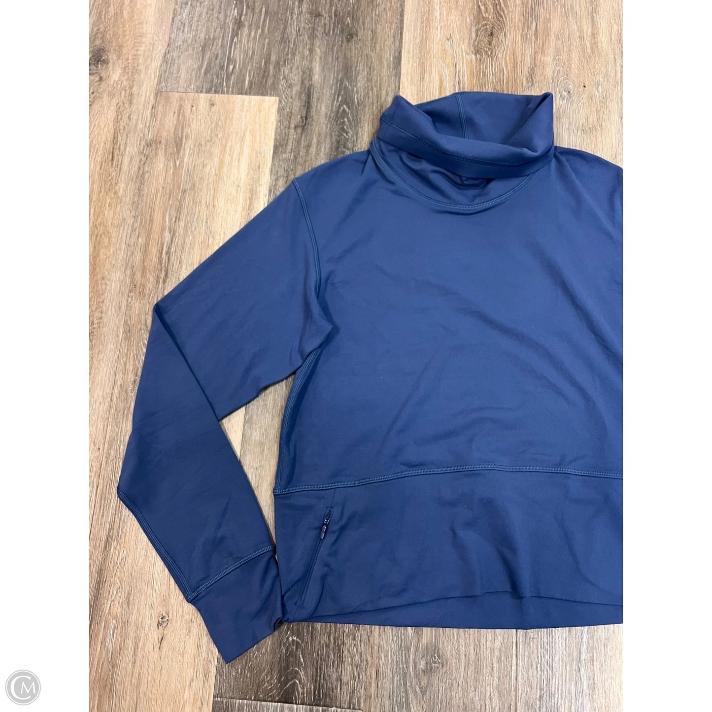 Athletic Top Long Sleeve Collar By Lululemon In Blue, Size: 4