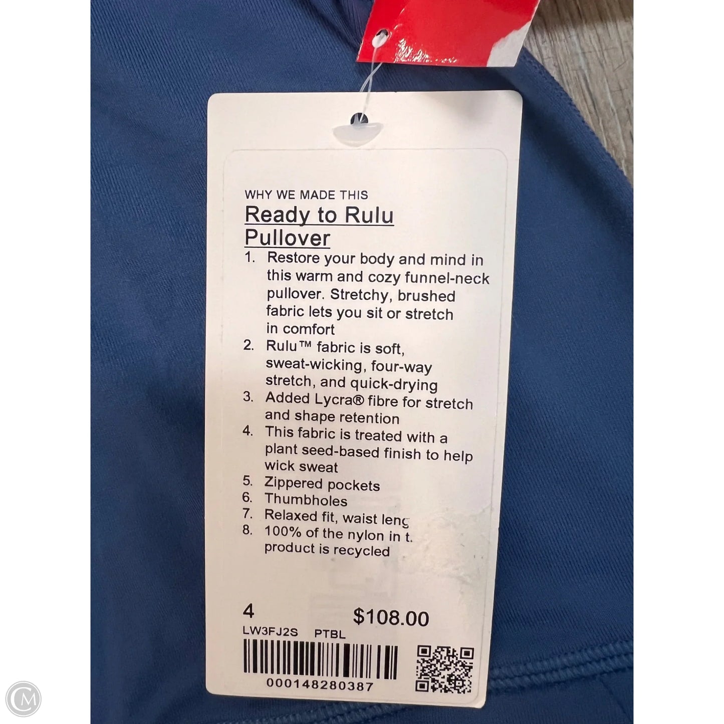 Athletic Top Long Sleeve Collar By Lululemon In Blue, Size: 4