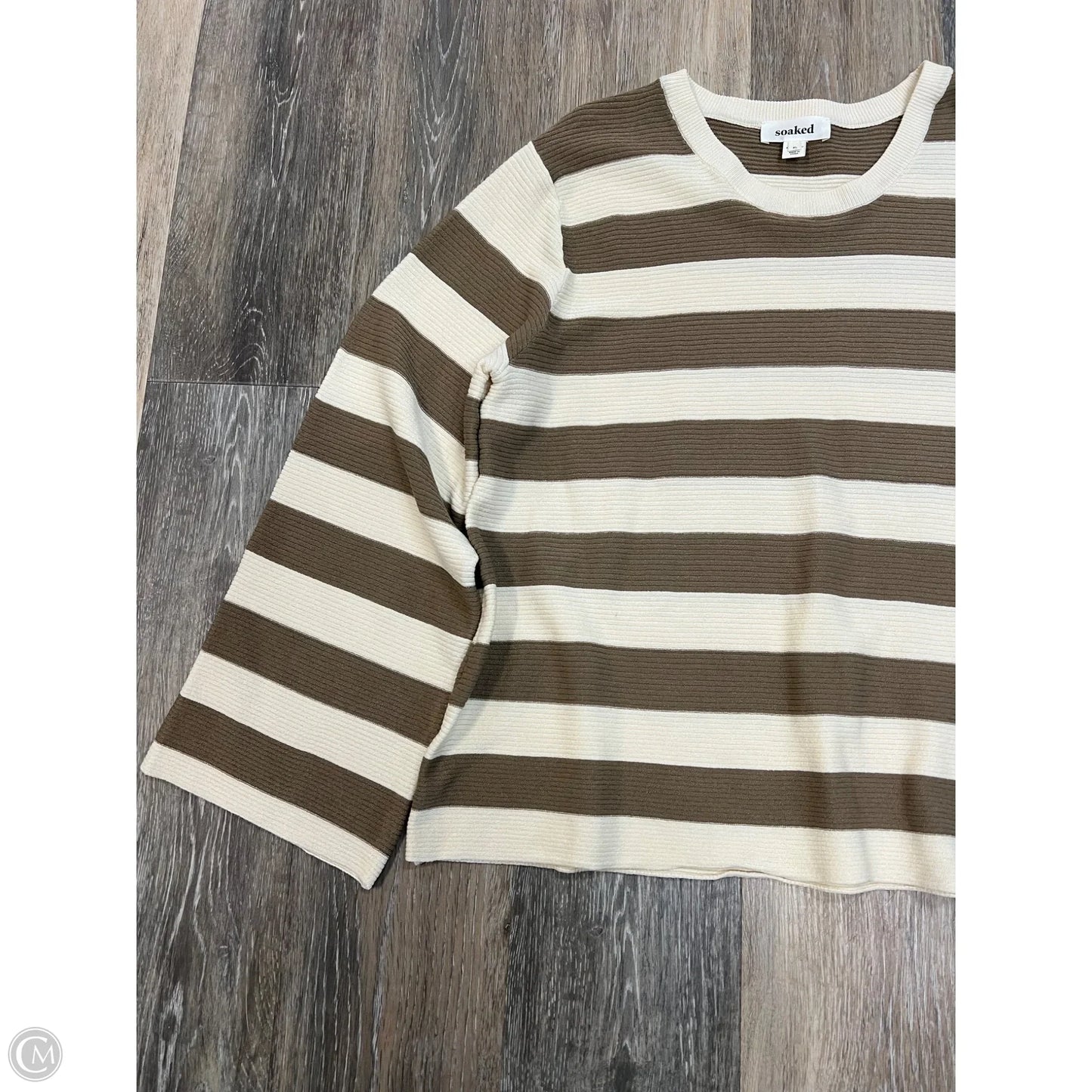 Top Long Sleeve By Soaked In Striped Pattern, Size: Xl