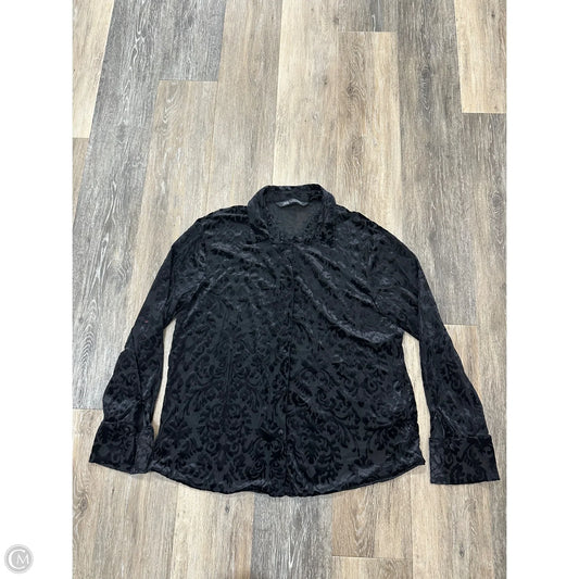 Blouse Long Sleeve By Zara In Black, Size: L