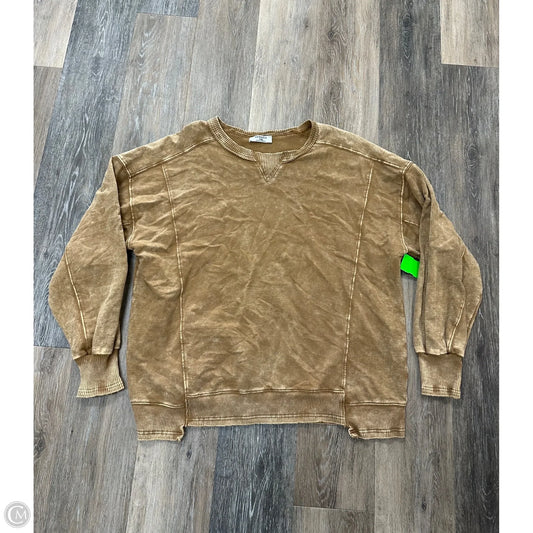 Sweatshirt Crewneck By Zenana In Orange, Size: S