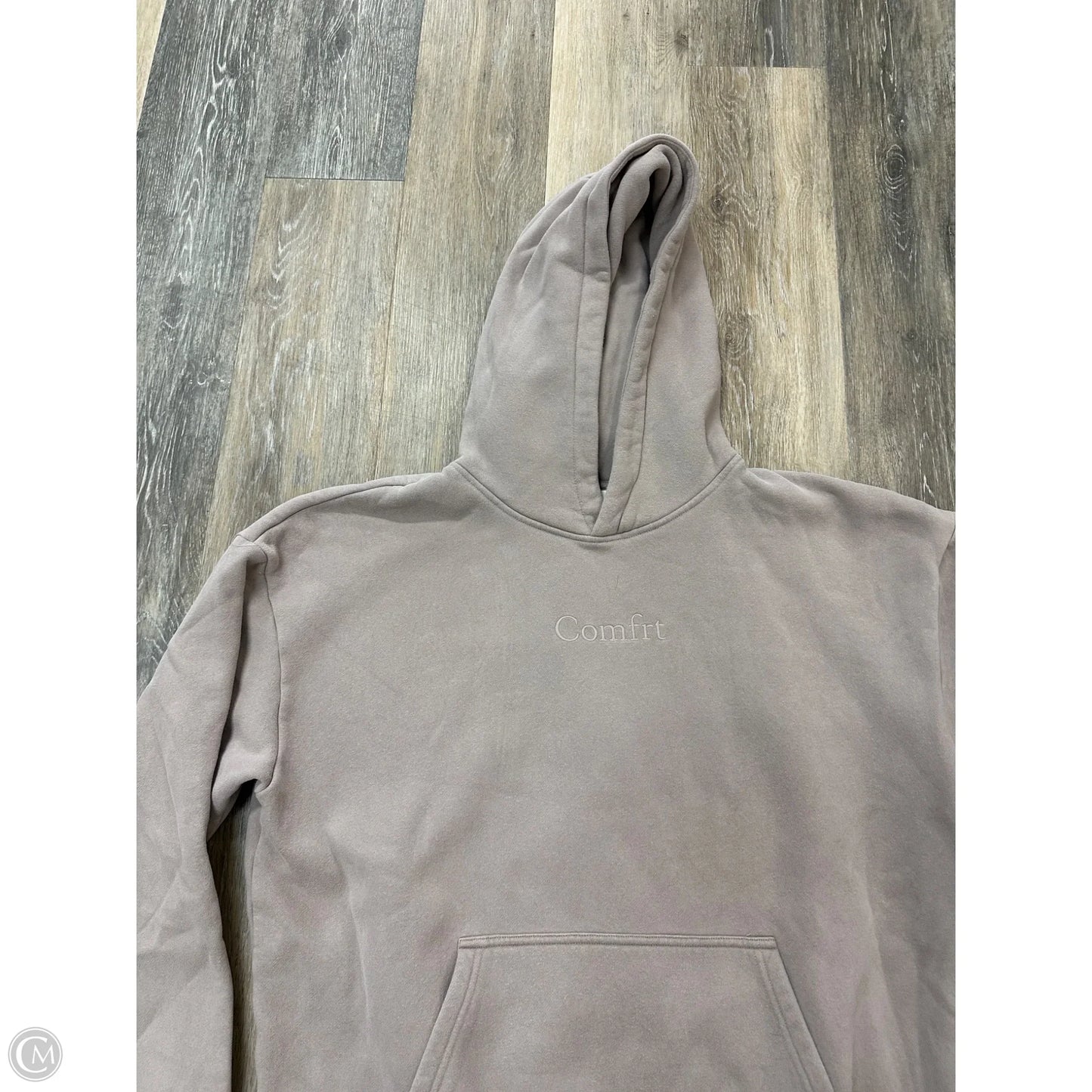 Sweatshirt Hoodie By Comfrt In Tan, Size: L