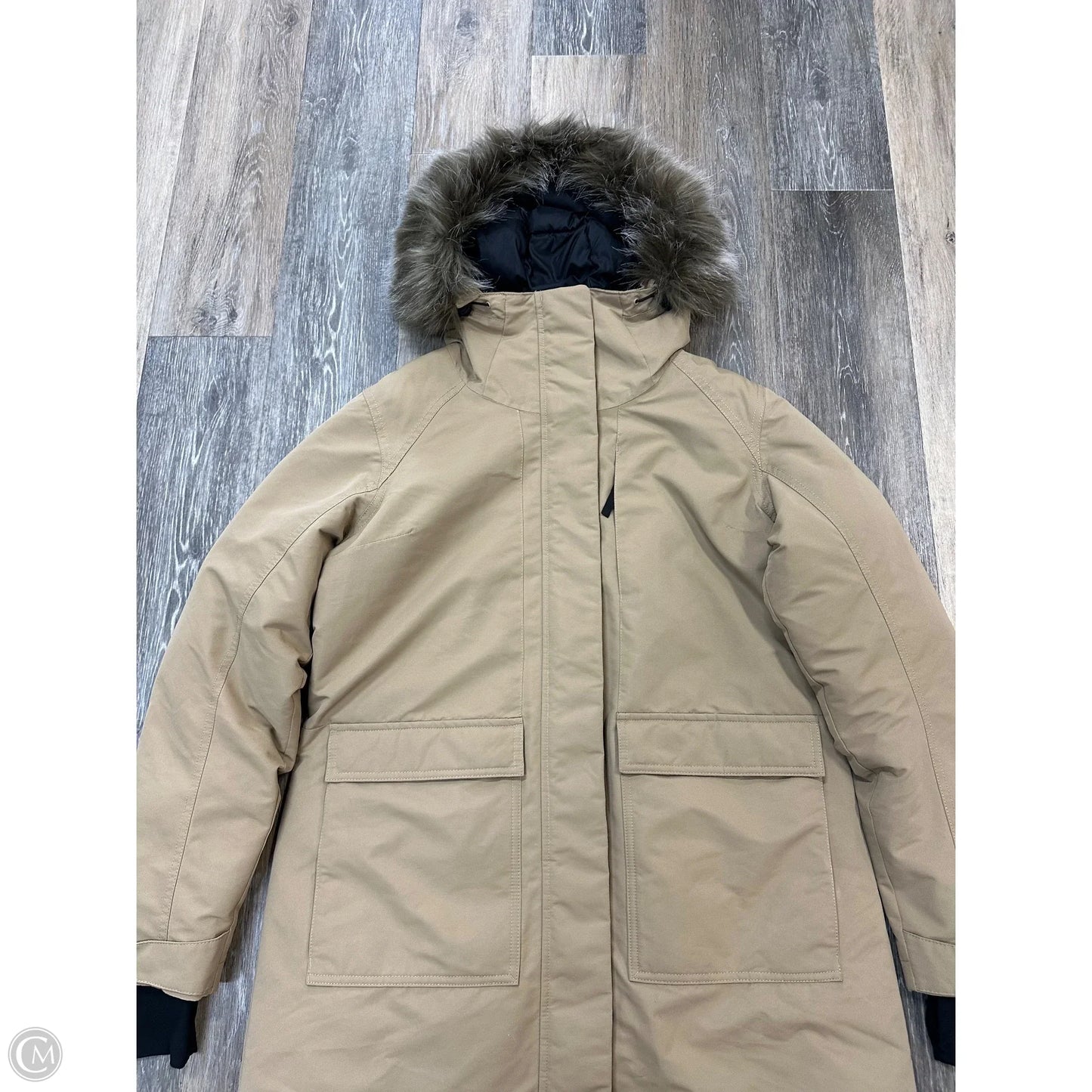 Coat Parka By Columbia In Tan, Size: L