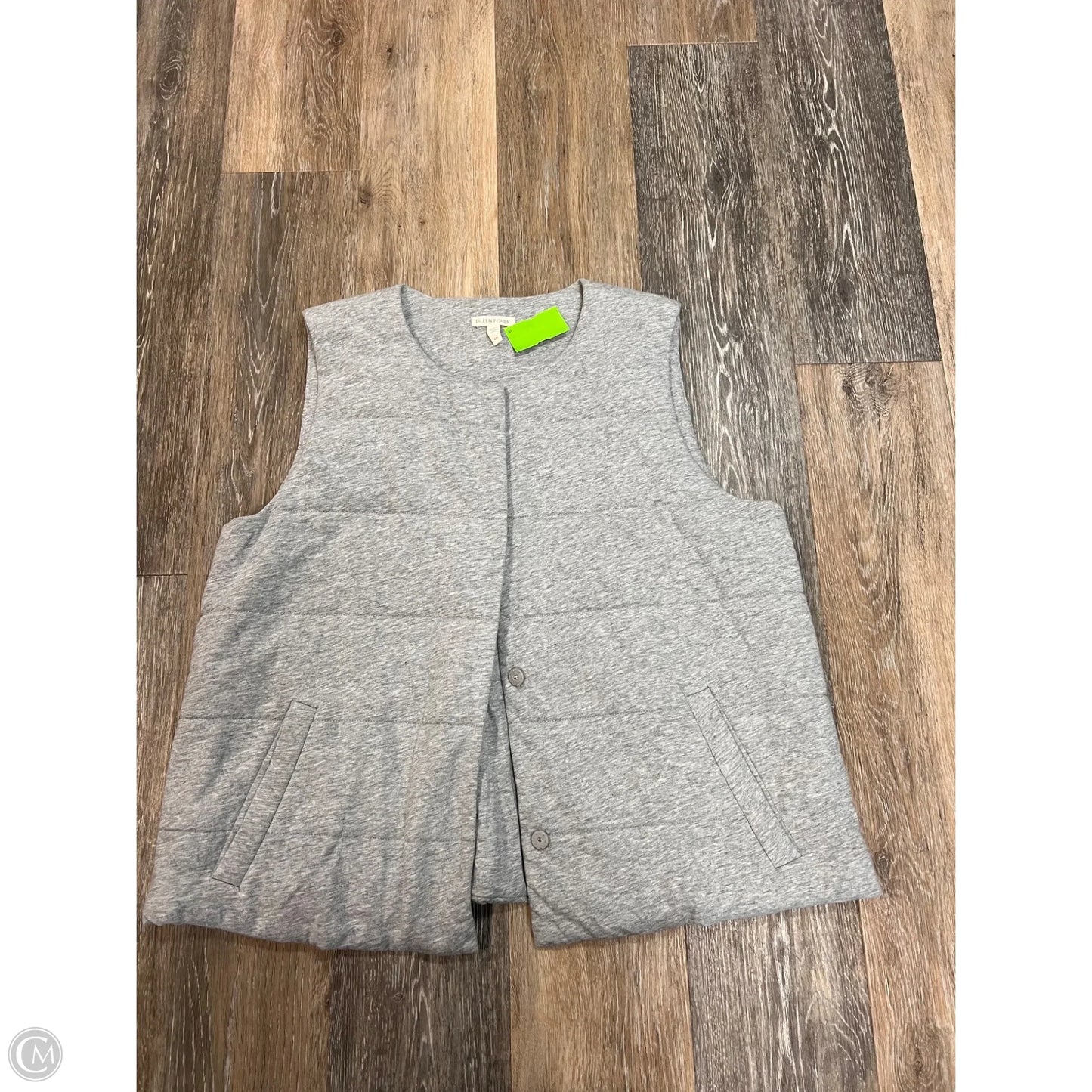 Vest Puffer & Quilted By Eileen Fisher In Grey, Size: M