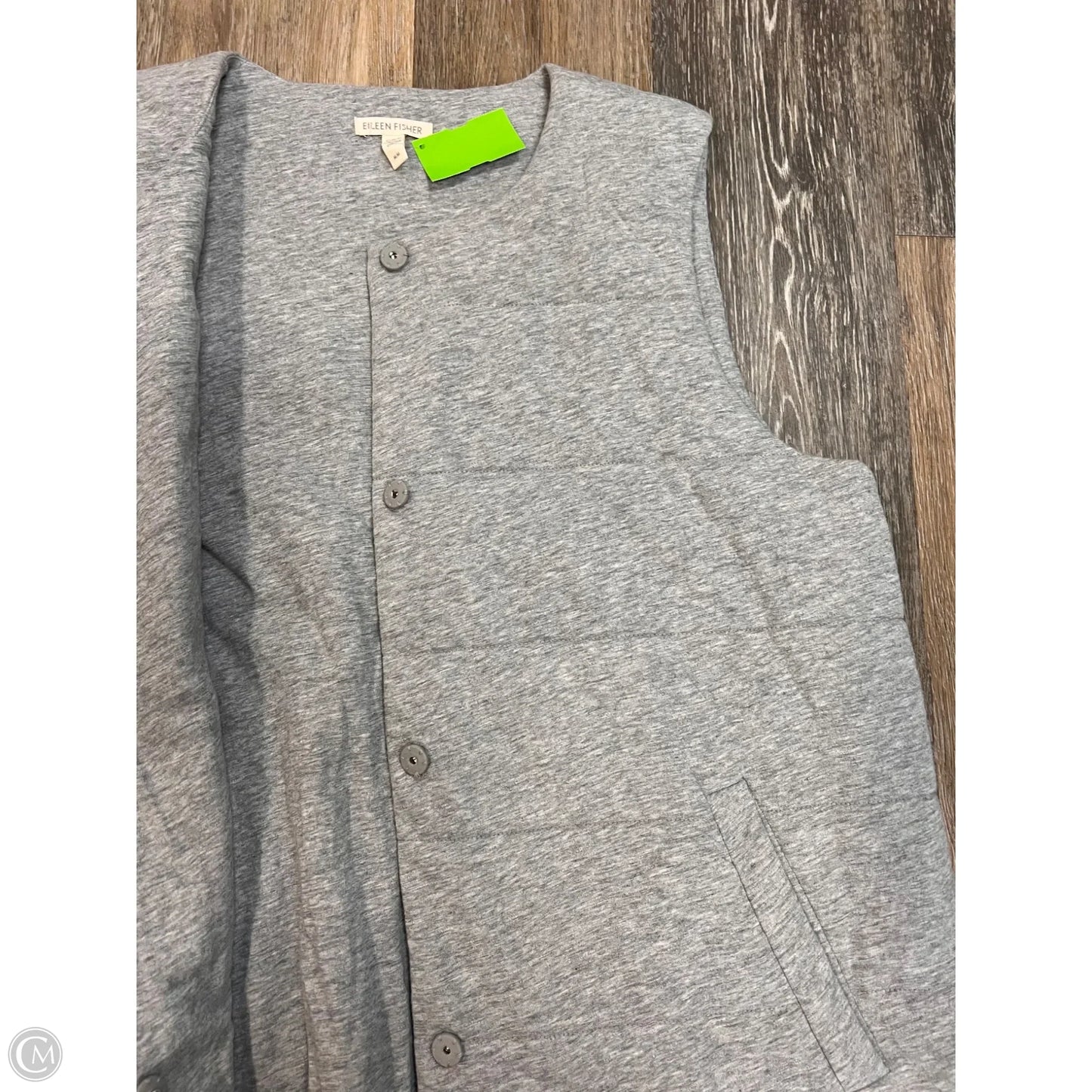 Vest Puffer & Quilted By Eileen Fisher In Grey, Size: M