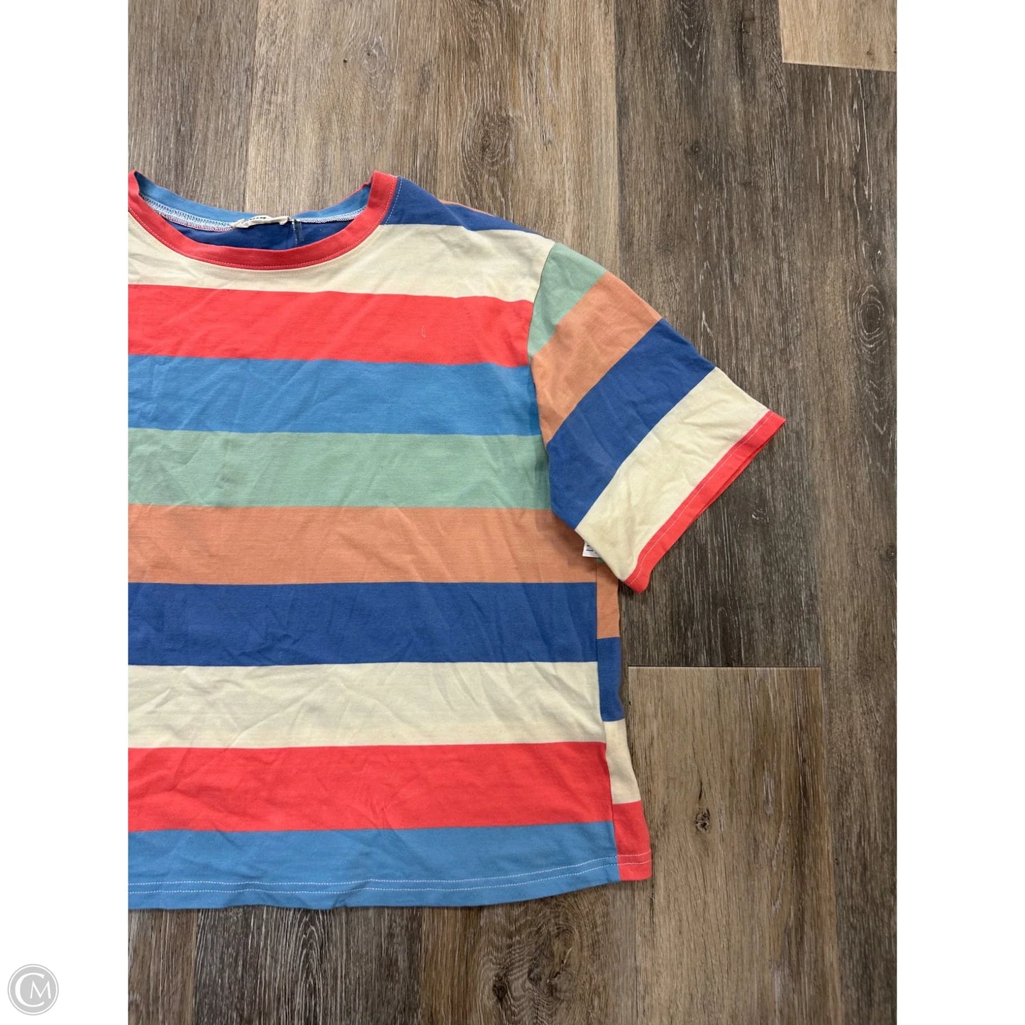 Top Short Sleeve By Adora In Striped Pattern, Size: M