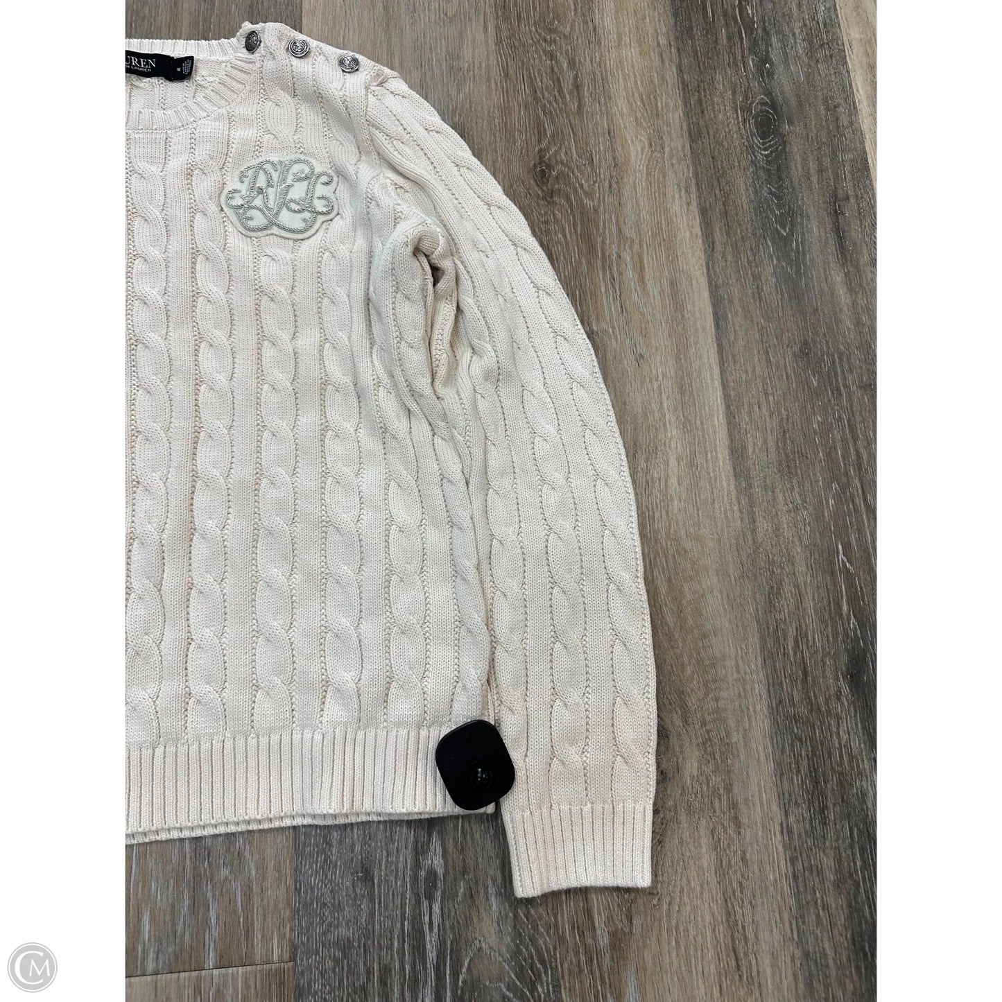 Sweater By Lauren By Ralph Lauren In Cream, Size: M