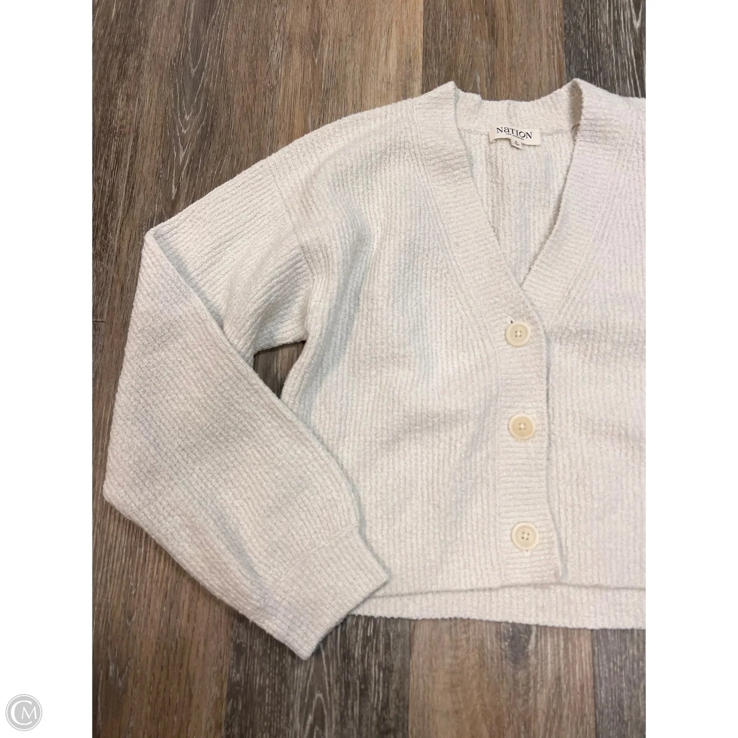 Sweater Cardigan By Nation In White, Size: S