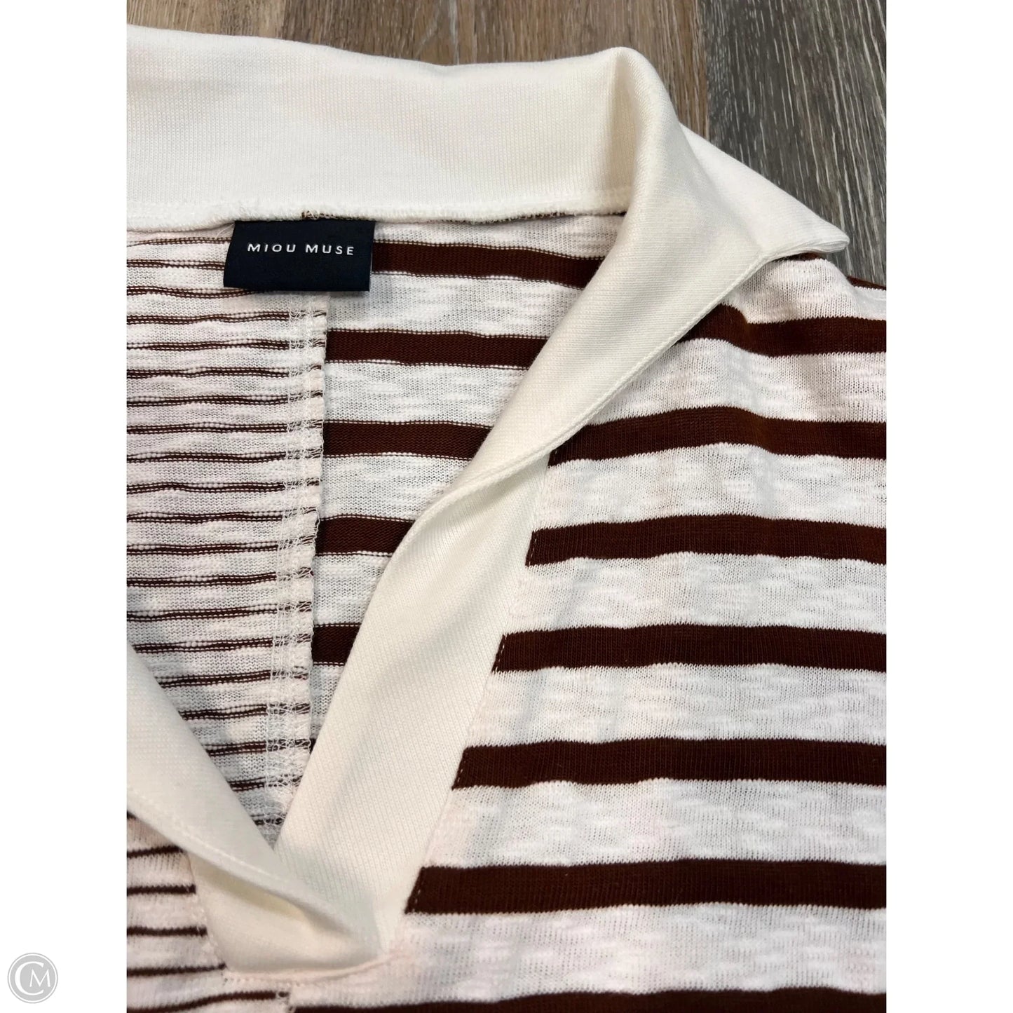 Top Long Sleeve By Miou Muse In Striped Pattern, Size: S