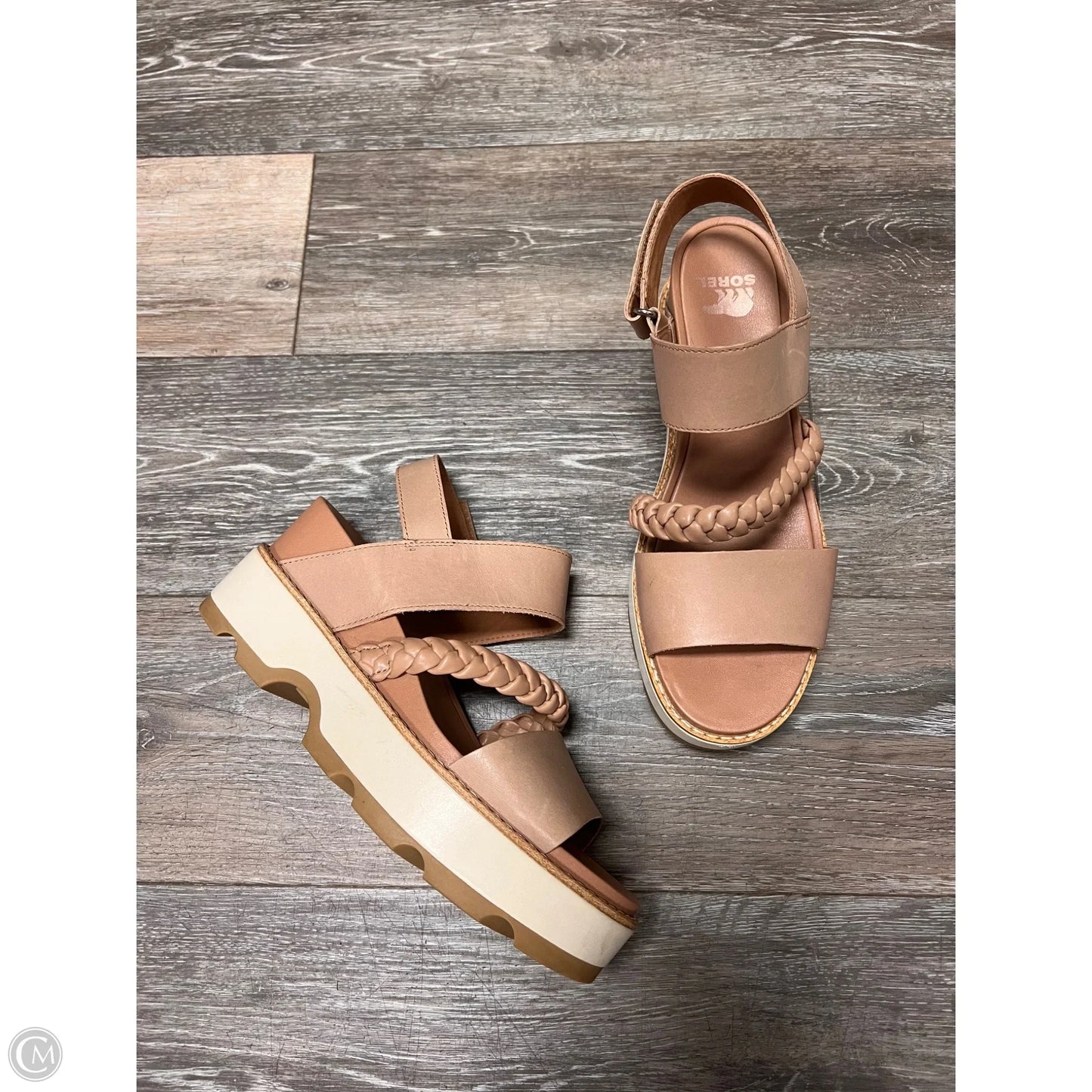 Sandals Heels Wedge By Sorel In Tan, Size: 9.5