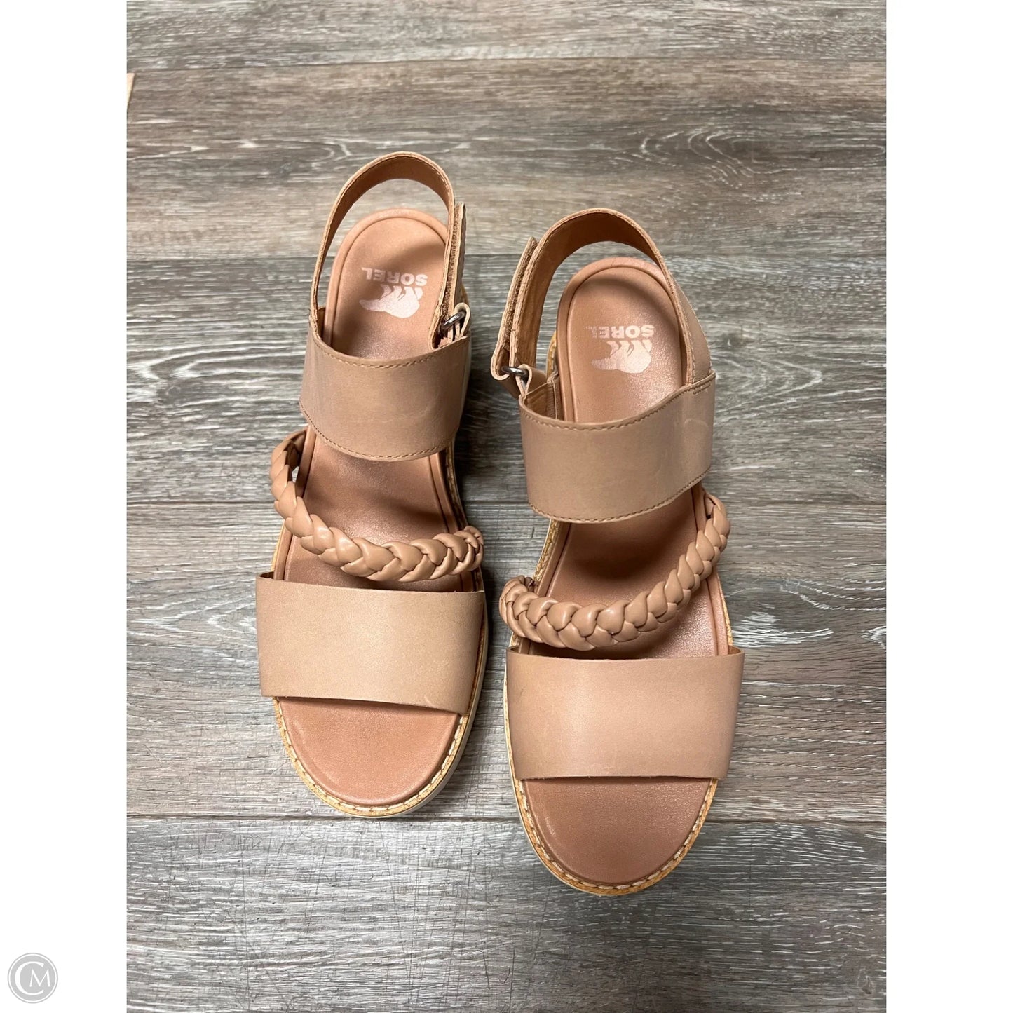 Sandals Heels Wedge By Sorel In Tan, Size: 9.5