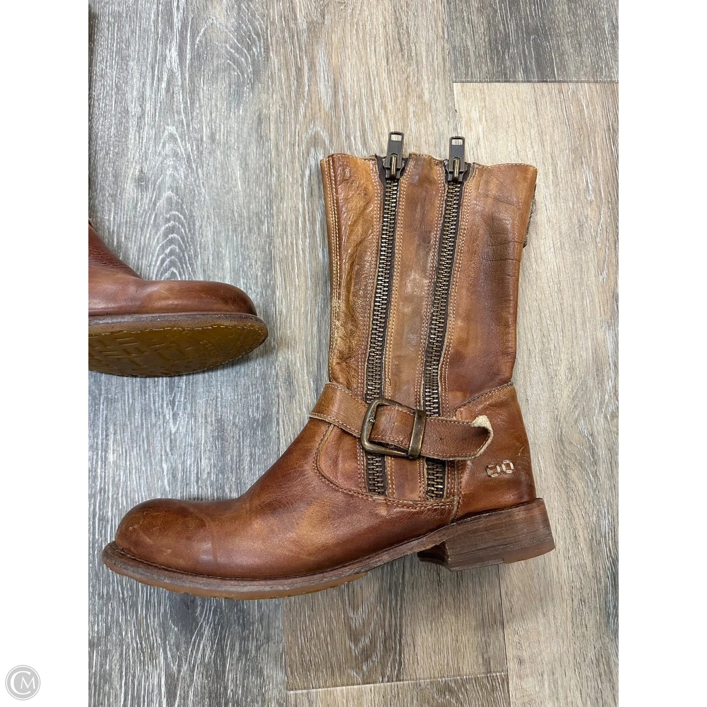 Boots Mid-calf Flats By Bed Stu In Brown, Size: 8