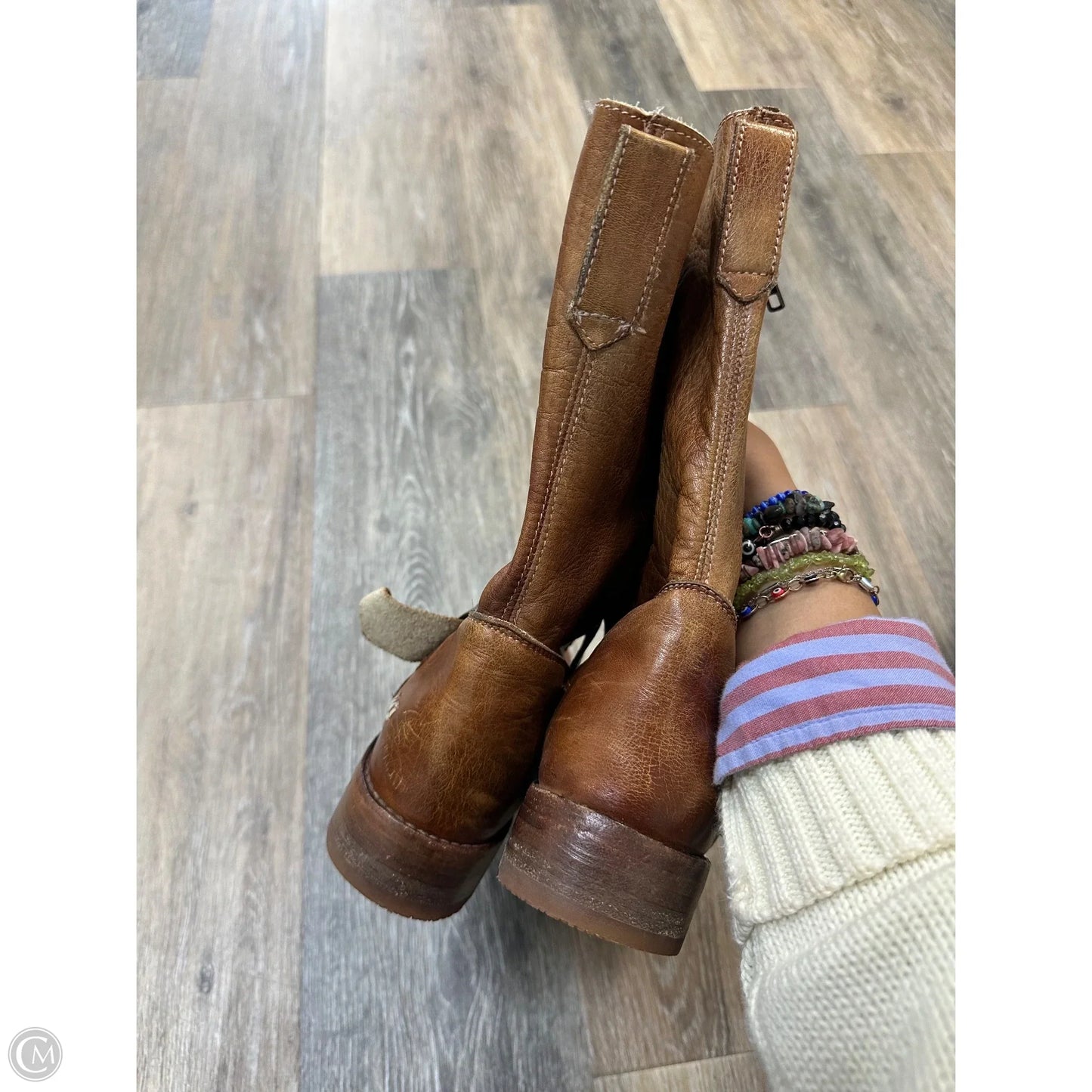 Boots Mid-calf Flats By Bed Stu In Brown, Size: 8