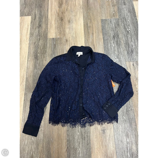 Blouse Long Sleeve By Cloth & Stone In Navy, Size: S