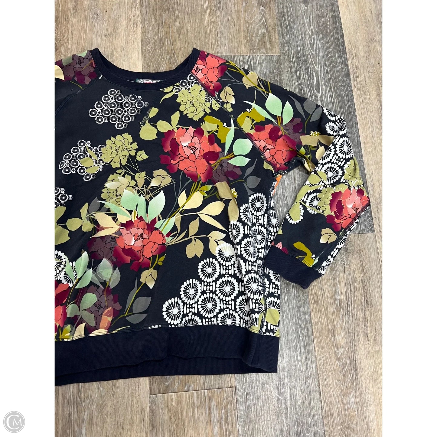 Sweatshirt Crewneck By Johnny Was In Floral Print, Size: L