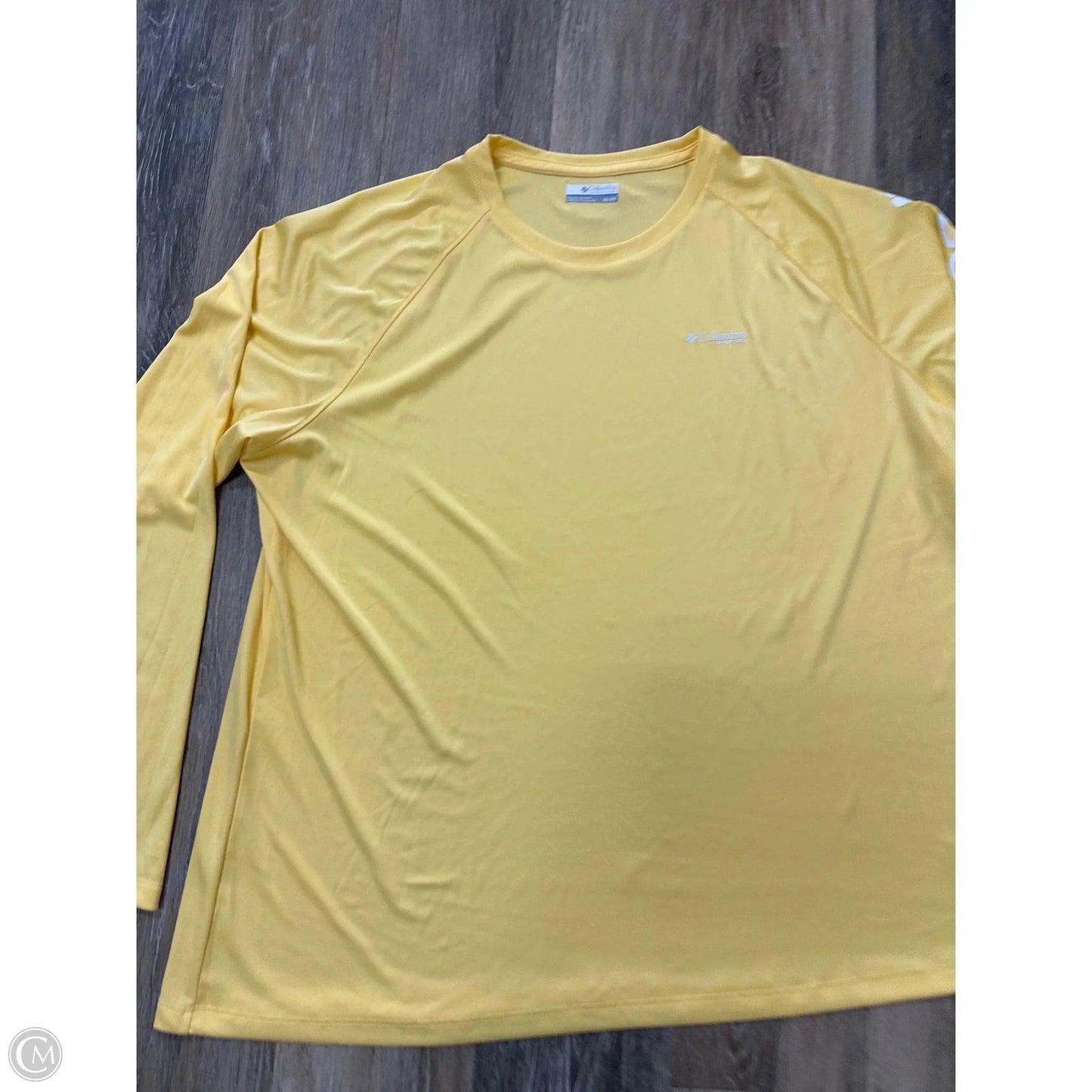 Athletic Top Long Sleeve Crewneck By Columbia In Yellow, Size: 3x
