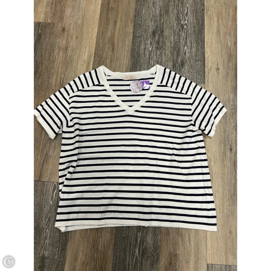 Top Short Sleeve By Leela & Lavender In Striped Pattern, Size: M