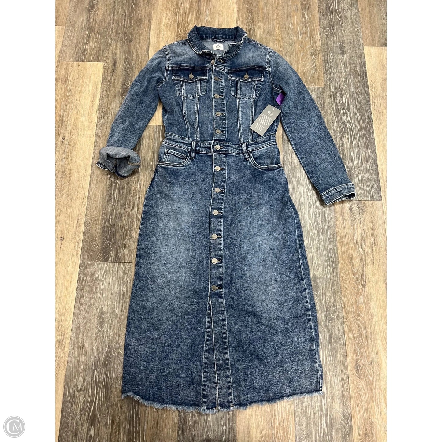 Dress Casual Maxi By Wash Lab In Blue Denim, Size: S