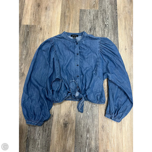 Blouse Long Sleeve By Sanctuary In Blue Denim, Size: M