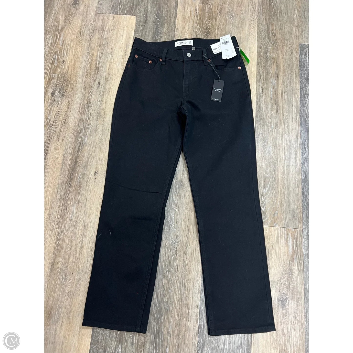 -Jeans Straight By Abercrombie And Fitch In Black Denim, Size: 4