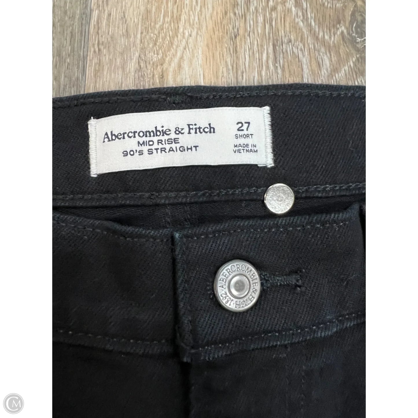 -Jeans Straight By Abercrombie And Fitch In Black Denim, Size: 4