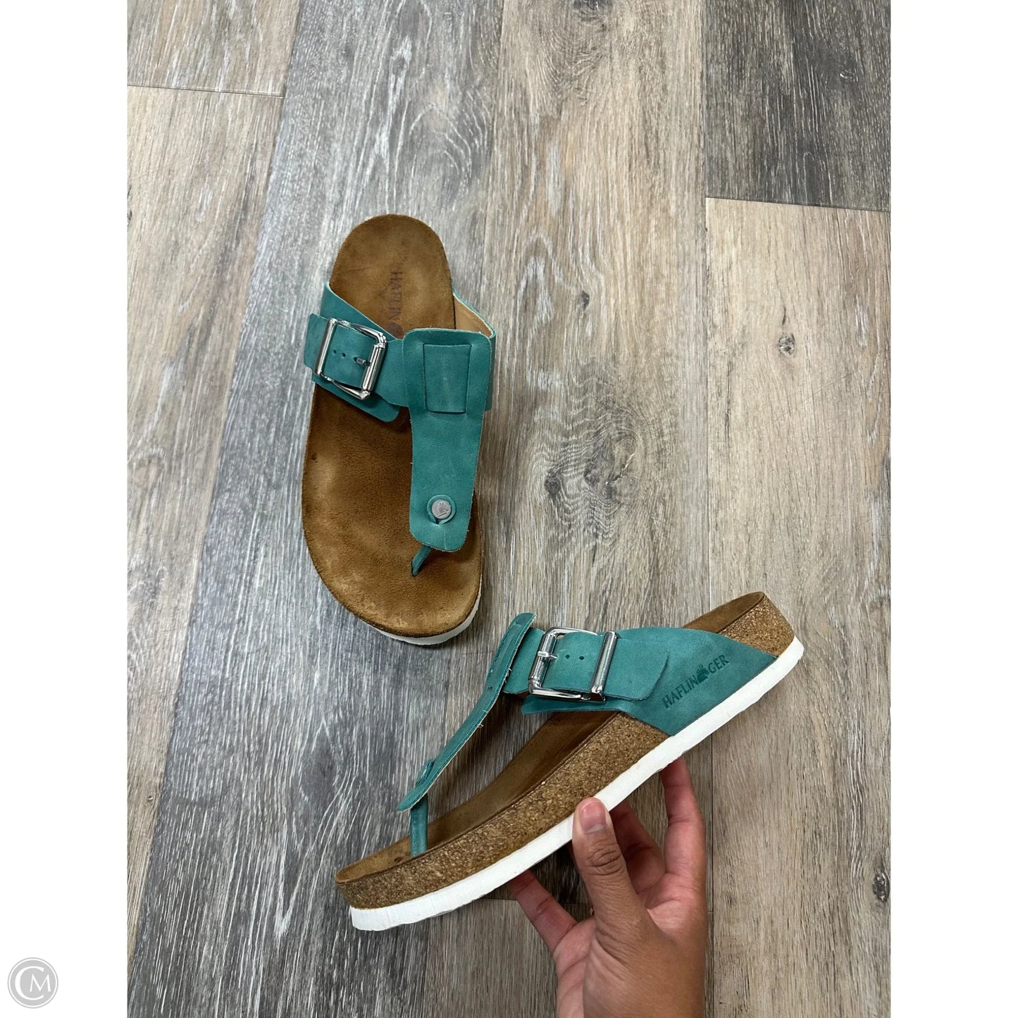 Sandals Flats By Haflinger In Teal, Size: 9