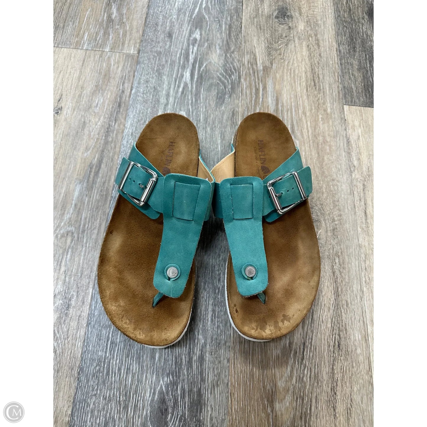 Sandals Flats By Haflinger In Teal, Size: 9