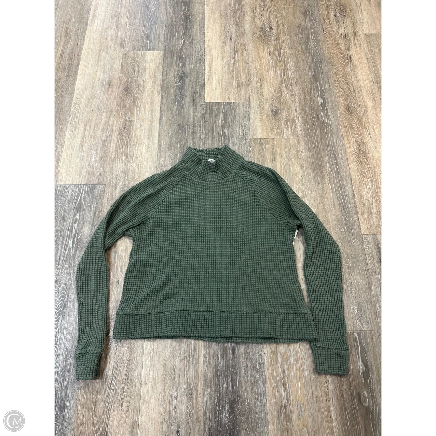 Athletic Top Long Sleeve Collar By The North Face In Green, Size: M