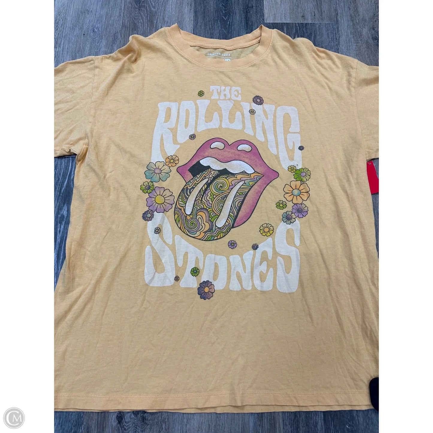 Top Short Sleeve By American Eagle In Yellow, Size: M