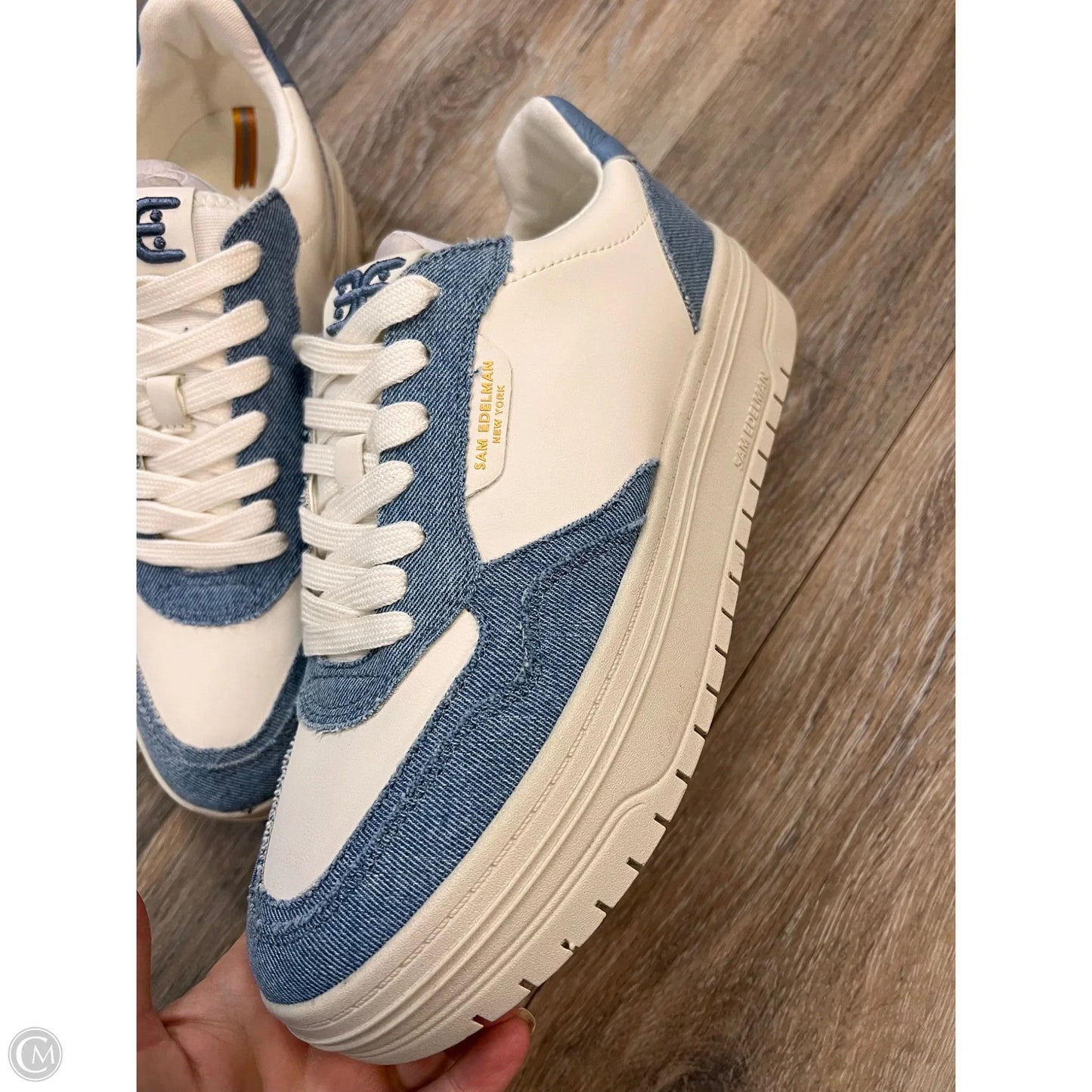 Shoes Sneakers By Sam Edelman In Blue & White, Size: 10.5