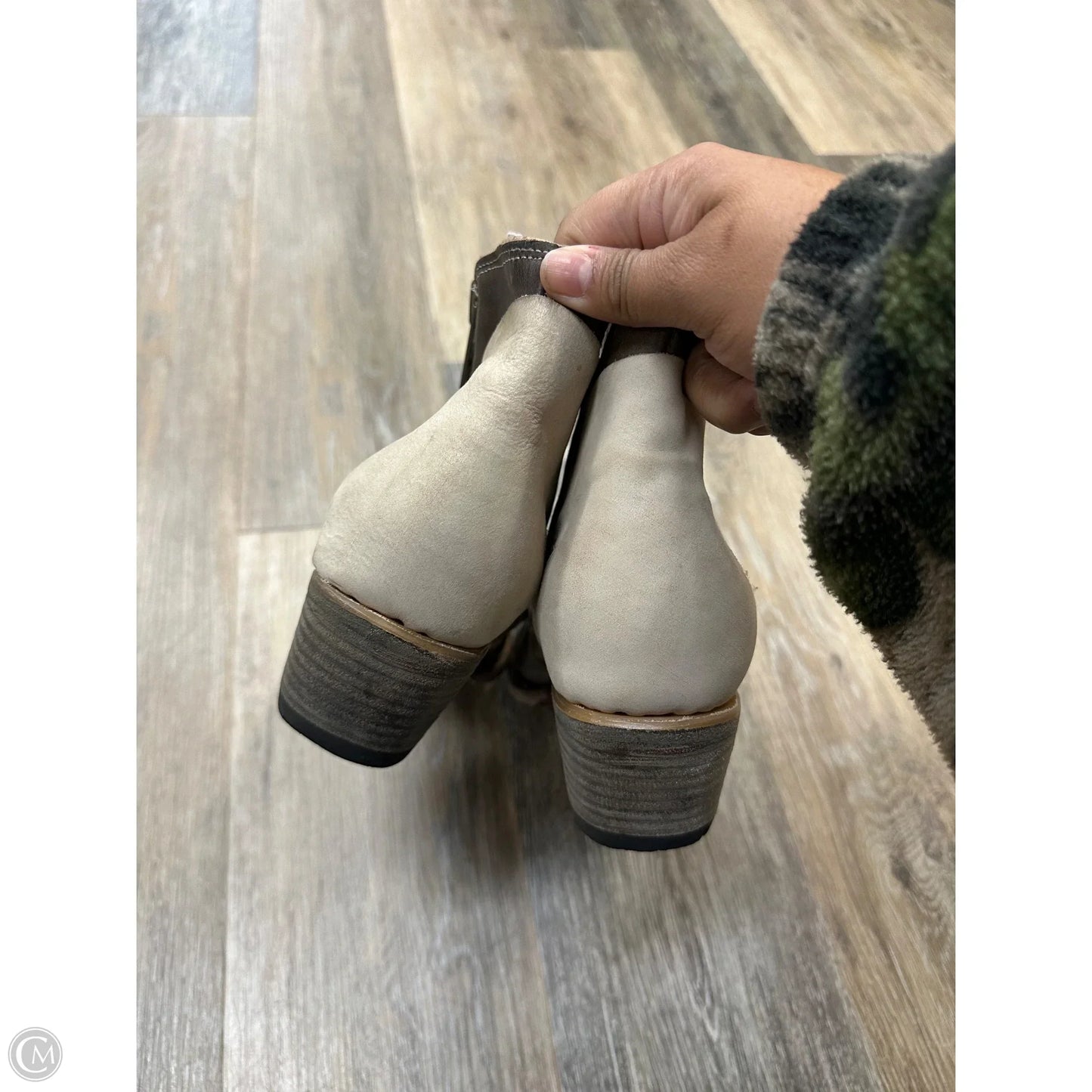 Boots Ankle Heels By Freebird In Brown & Cream, Size: 11