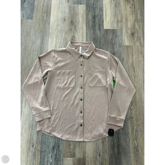 Blouse Long Sleeve By 7 Diamonds In Taupe, Size: L